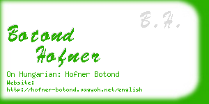 botond hofner business card